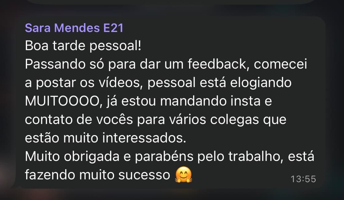 Depoimento de cliente